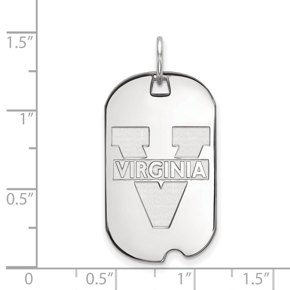 Sterling Silver Rhodium-plated LogoArt University of Virginia Small Dog Tag Pendant