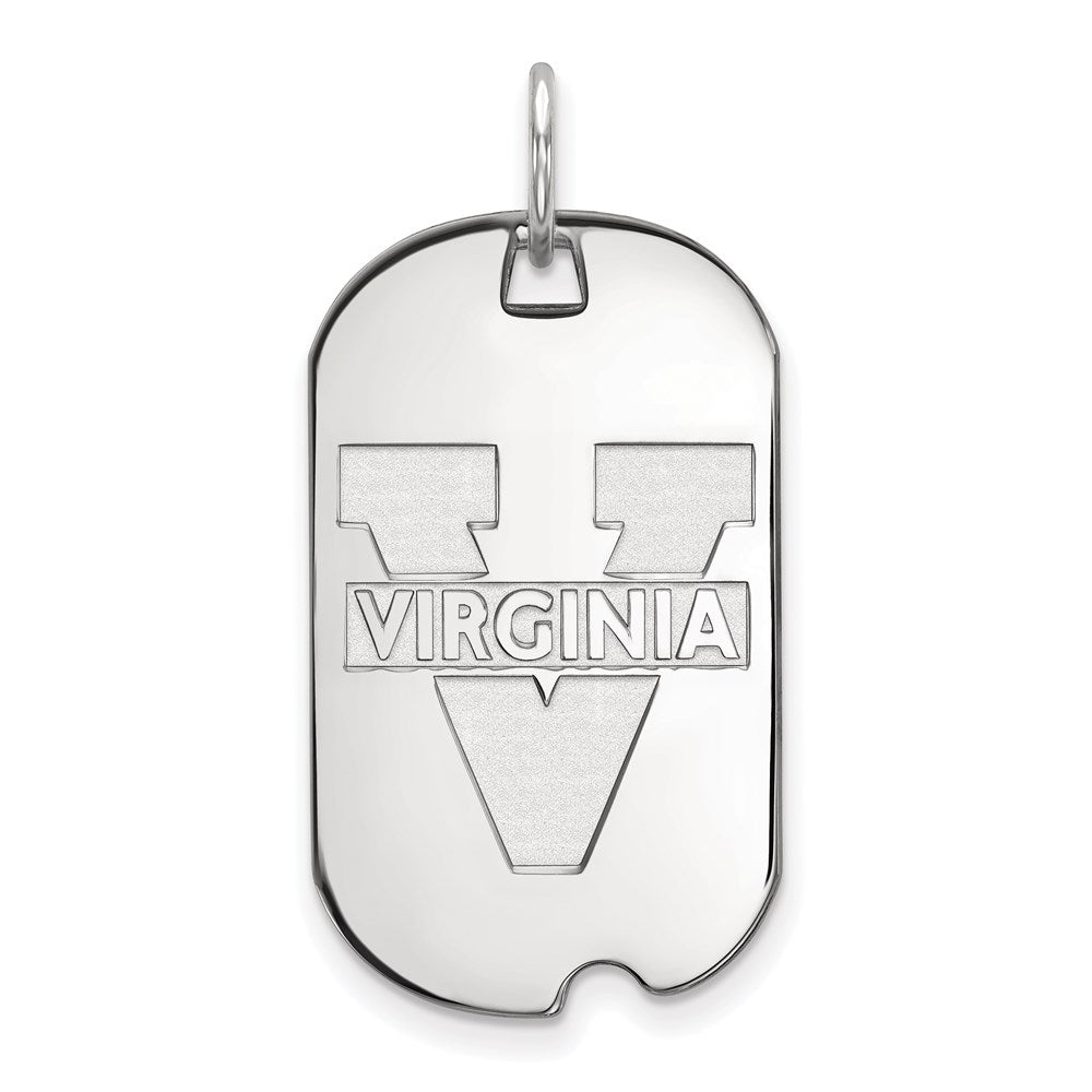 10k White Gold LogoArt University of Virginia Small Dog Tag Pendant