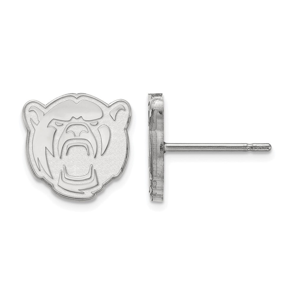 Sterling Silver Rhodium-plated LogoArt Baylor University Extra Small Post Earrings
