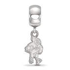 Sterling Silver Rhodium-plated LogoArt Iowa State University Cardinal Small Dangle Bead Charm
