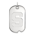 Sterling Silver Rhodium-plated LogoArt Michigan State University Letter S Large Dog Tag Pendant