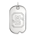 14k White Gold LogoArt North Carolina State University N-C-S Large Dog Tag Pendant