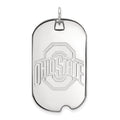 Sterling Silver Rhodium-plated LogoArt The Ohio State University Large Dog Tag Pendant
