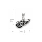 Sterling Silver Rhodium-plated NHL LogoArt Detroit Red Wings Small Enameled Pendant