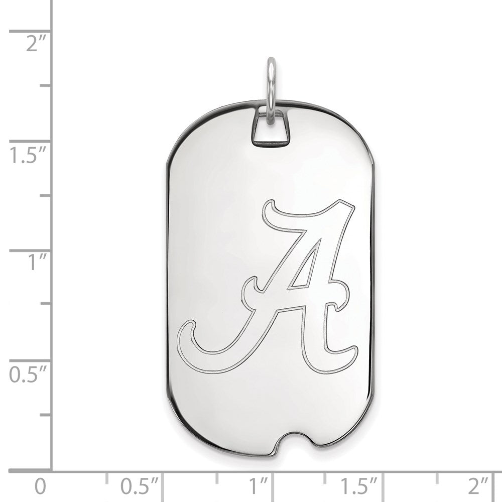 10k White Gold LogoArt University of Alabama Large Dog Tag Pendant