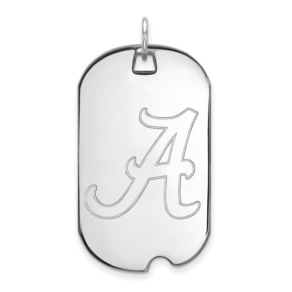 10k White Gold LogoArt University of Alabama Large Dog Tag Pendant