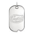 10k White Gold LogoArt University of Florida Gator Large Dog Tag Pendant