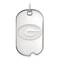 10k White Gold LogoArt University of Georgia Letter G Large Dog Tag Pendant
