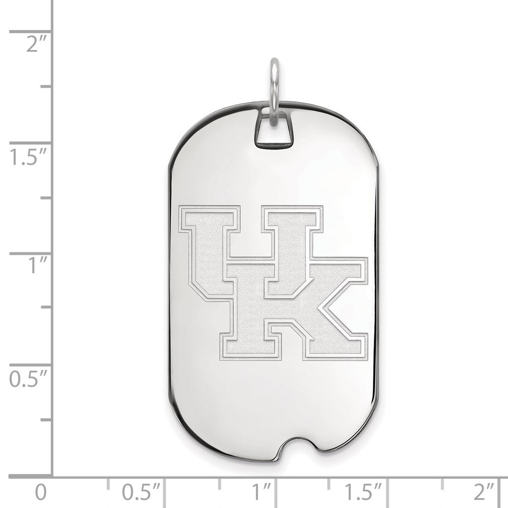 10k White Gold LogoArt University of Kentucky U-K Large Dog Tag Pendant