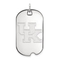 14k White Gold LogoArt University of Kentucky U-K Large Dog Tag Pendant