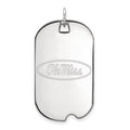 10k White Gold LogoArt University of Mississippi Ole Miss Large Dog Tag Pendant