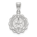 Sterling Silver Rhodium-plated LogoArt University of North Dakota Medium Crest Pendant