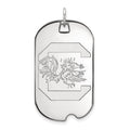 10k White Gold LogoArt University of South Carolina Large Dog Tag Pendant