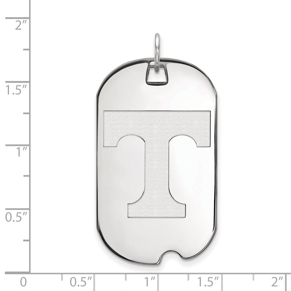 Sterling Silver Rhodium-plated LogoArt University of Tennessee Letter T Large Dog Tag Pendant