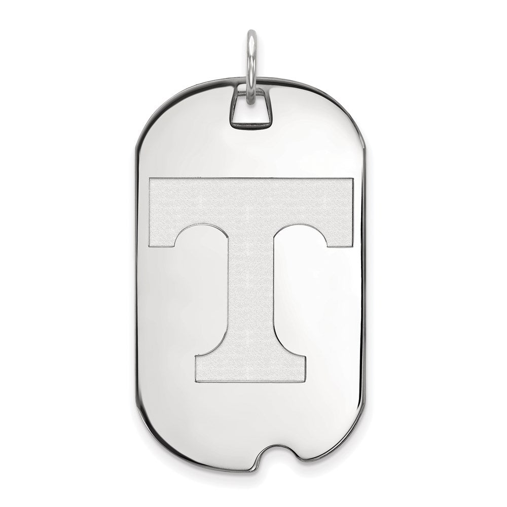 14k White Gold LogoArt University of Tennessee Letter T Large Dog Tag Pendant