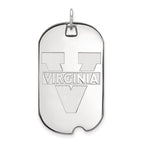 Sterling Silver Rhodium-plated LogoArt University of Virginia Large Dog Tag Pendant