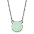 Sterling Silver Rhodium-plated LogoArt Alpha Epsilon Phi Sorority Greek Letters Extra Small Color Enamel Pendant 18 inch Necklace