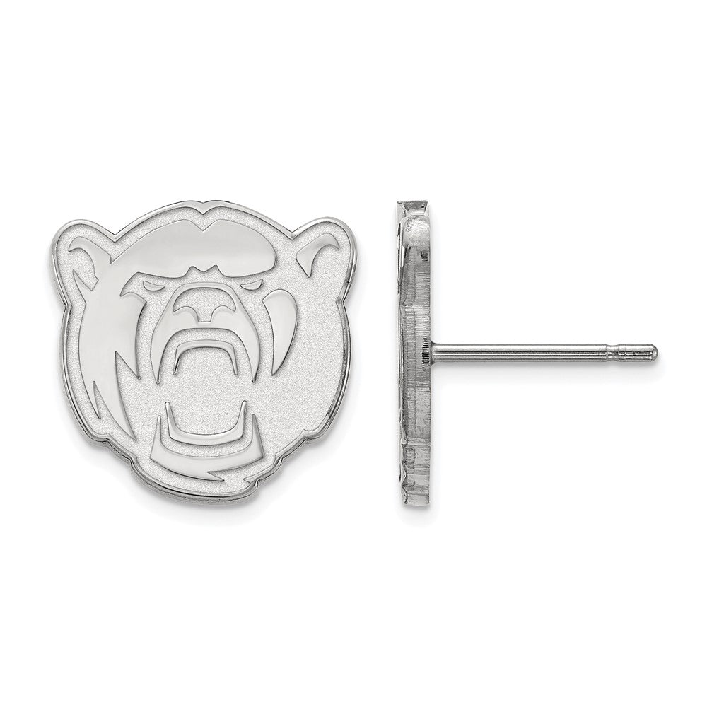 Sterling Silver Rhodium-plated LogoArt Baylor University Small Post Earrings