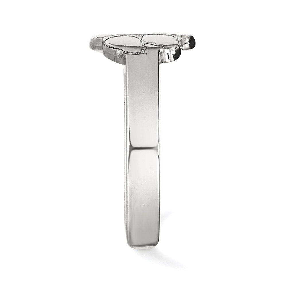 Sterling Silver Rhodium-plated LogoArt Clemson University Tiger Paw Toe Ring