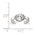 Sterling Silver Rhodium-plated LogoArt Clemson University Tiger Paw Toe Ring