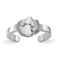 Sterling Silver Rhodium-plated LogoArt Clemson University Tiger Paw Toe Ring