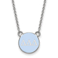 Sterling Silver Rhodium-plated LogoArt Delta Delta Delta Sorority Greek Letters Small Color Enamel Pendant 18 inch Necklace