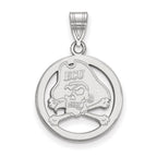 Sterling Silver Rhodium-plated LogoArt East Carolina University Pirate Small Circle Pendant
