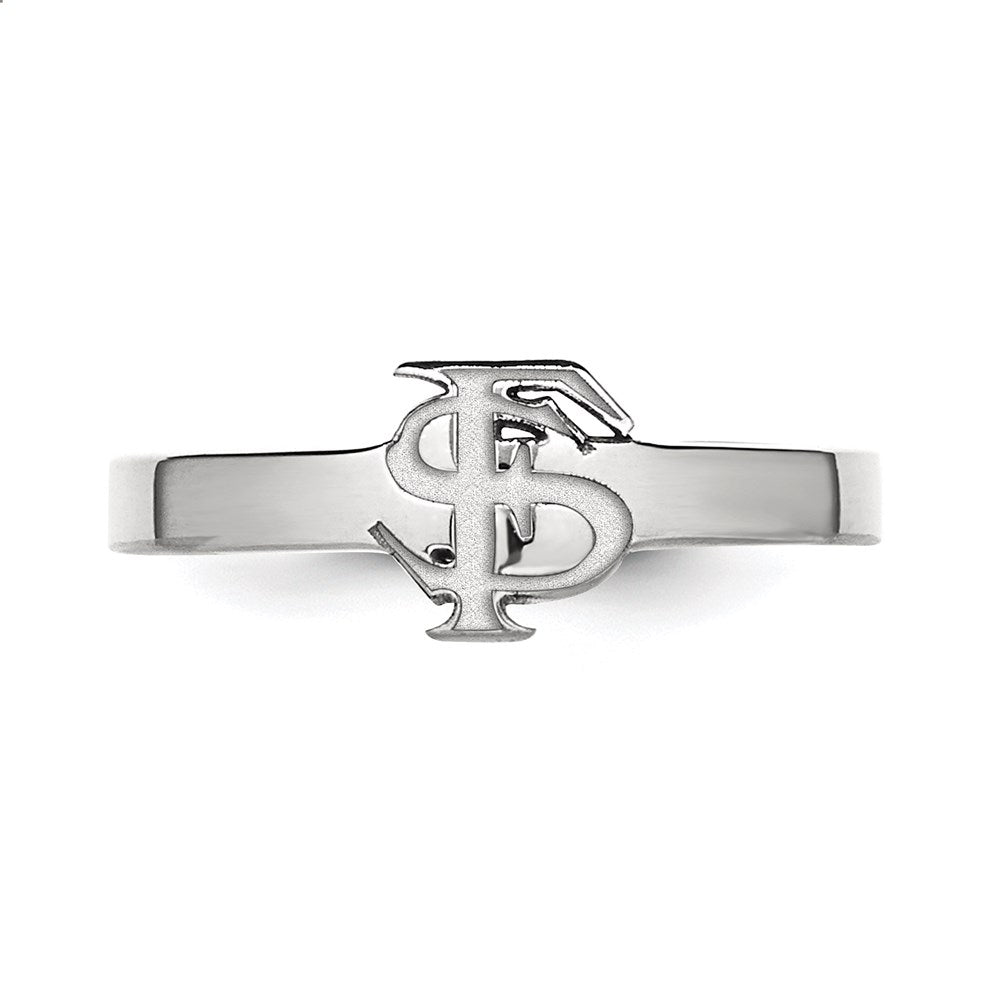 Sterling Silver Rhodium-plated LogoArt Florida State University F-S Toe Ring