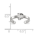 Sterling Silver Rhodium-plated LogoArt Florida State University F-S Toe Ring