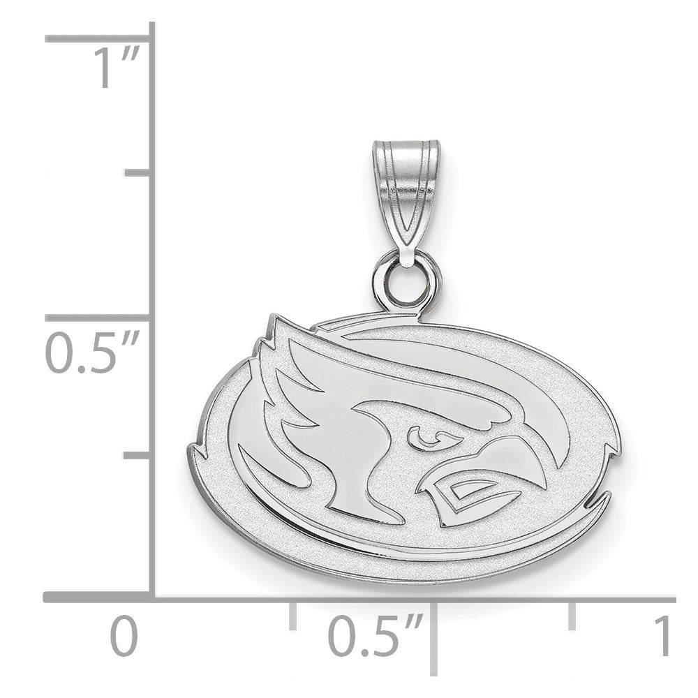Sterling Silver Rhodium-plated LogoArt Iowa State University Cardinal Small Pendant
