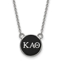 Sterling Silver Rhodium-plated LogoArt Kappa Alpha Theta Sorority Greek Letters Small Color Enamel Pendant 18 inch Necklace