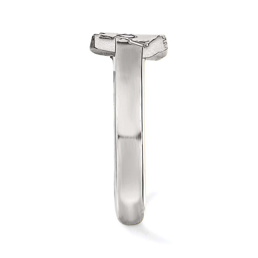 Sterling Silver Rhodium-plated LogoArt Kansas State University Wildcat Toe Ring