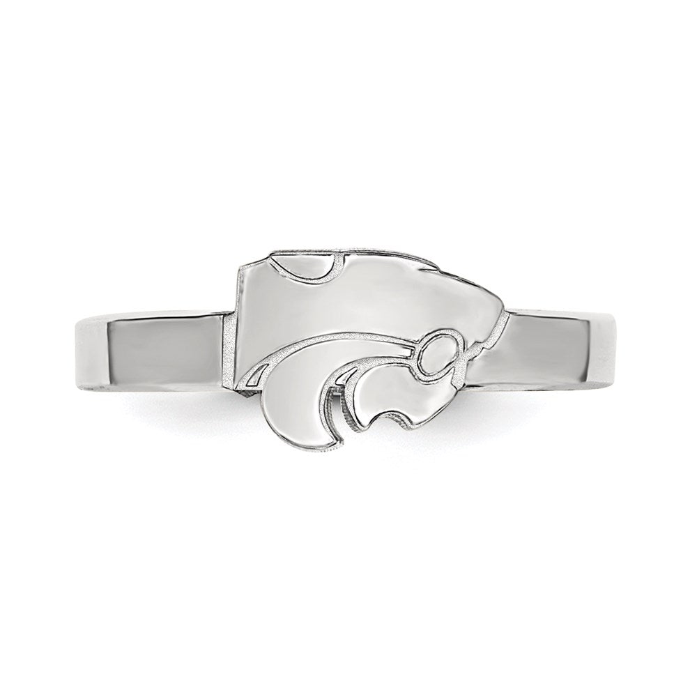 Sterling Silver Rhodium-plated LogoArt Kansas State University Wildcat Toe Ring