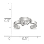 Sterling Silver Rhodium-plated LogoArt Kansas State University Wildcat Toe Ring