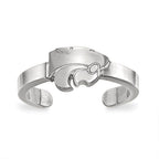 Sterling Silver Rhodium-plated LogoArt Kansas State University Wildcat Toe Ring