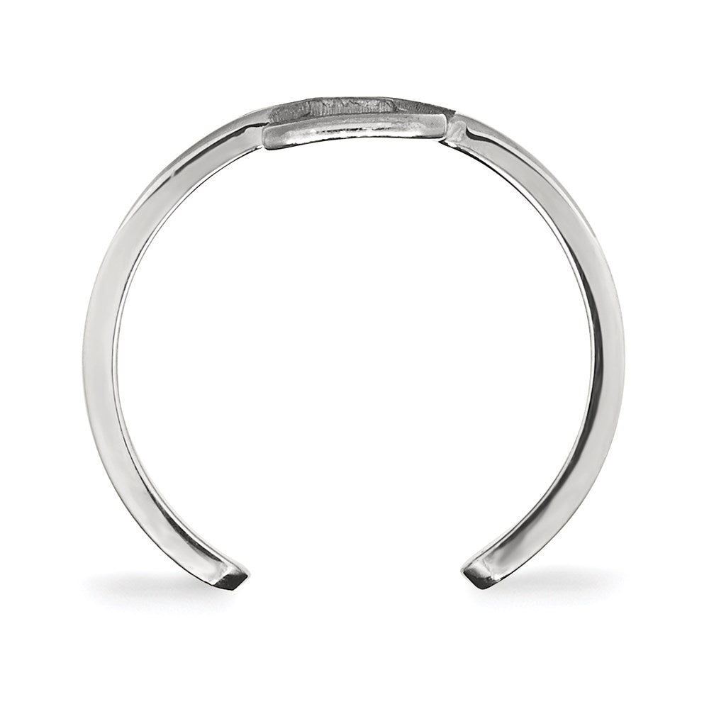 Sterling Silver Rhodium-plated LogoArt Michigan State University Letter S Toe Ring