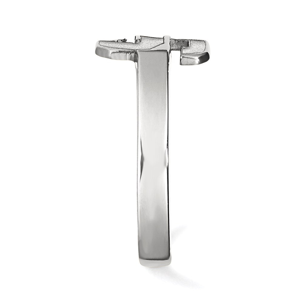 Sterling Silver Rhodium-plated LogoArt Michigan State University Letter S Toe Ring