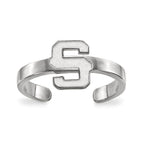Sterling Silver Rhodium-plated LogoArt Michigan State University Letter S Toe Ring