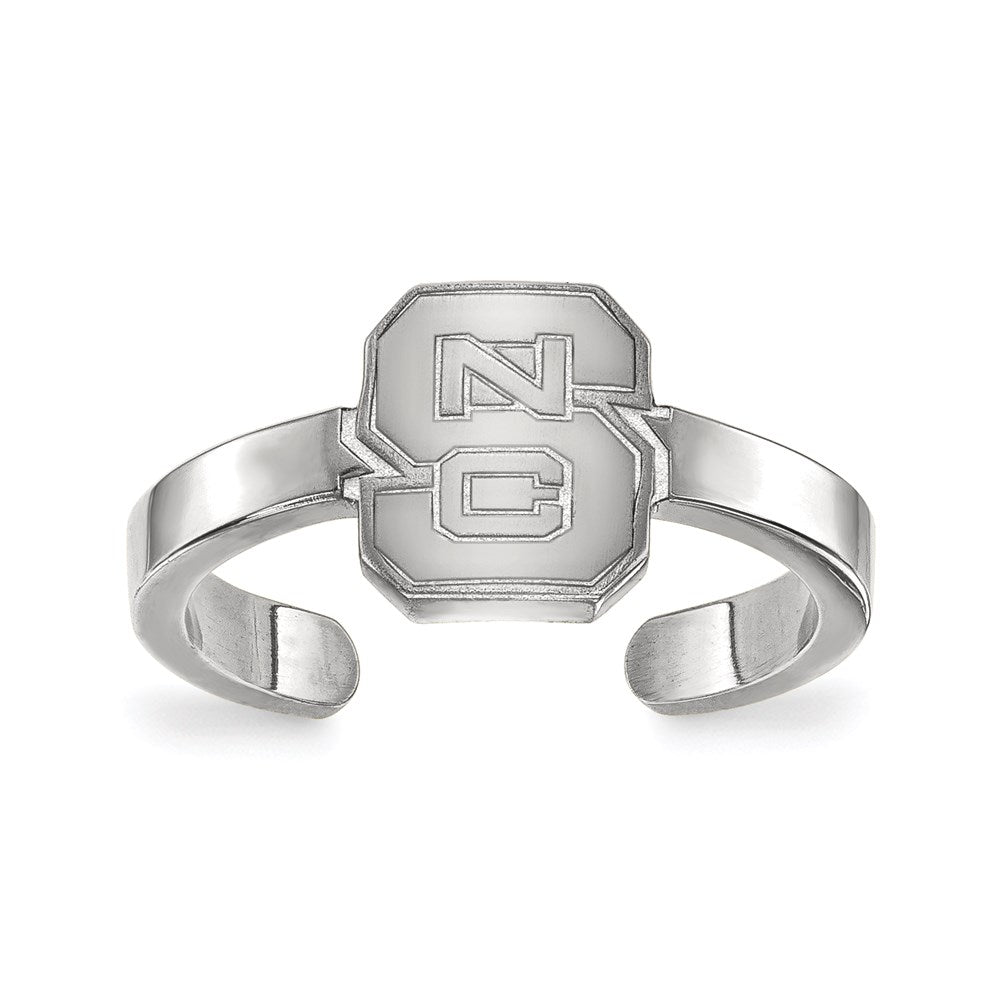 Sterling Silver Rhodium-plated LogoArt North Carolina State University N-C-S Toe Ring