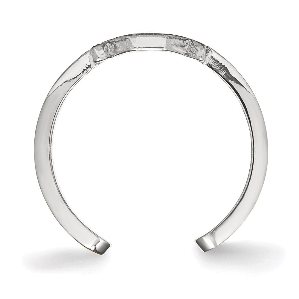 Sterling Silver Rhodium-plated LogoArt The Ohio State University Toe Ring