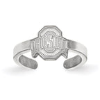 Sterling Silver Rhodium-plated LogoArt The Ohio State University Toe Ring