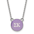 Sterling Silver Rhodium-plated LogoArt Sigma Kappa Sorority Greek Letters Small Color Enamel Pendant 18 inch Necklace