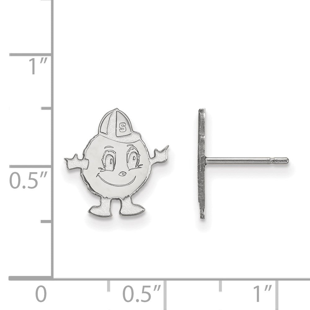 10k White Gold LogoArt Syracuse University Mascot Small Post Earrings