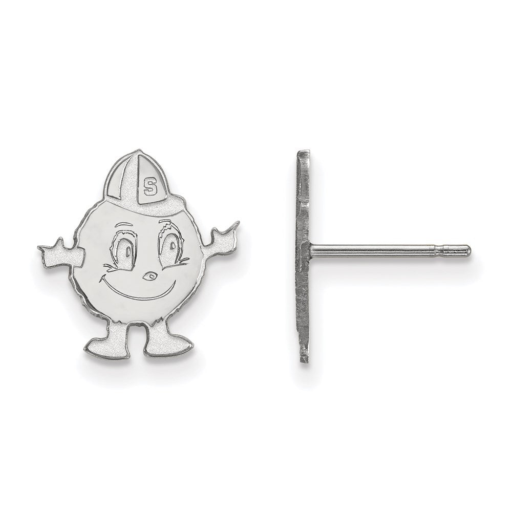 14k White Gold LogoArt Syracuse University Mascot Small Post Earrings