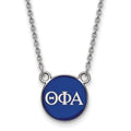 Sterling Silver Rhodium-plated LogoArt Theta Phi Alpha Sorority Greek Letters Small Color Enamel Pendant 18 inch Necklace