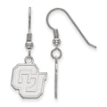 Sterling Silver Rhodium-plated LogoArt University of Colorado C-U Small Dangle Wire Earrings