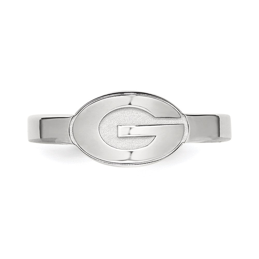 Sterling Silver Rhodium-plated LogoArt University of Georgia Letter G Toe Ring