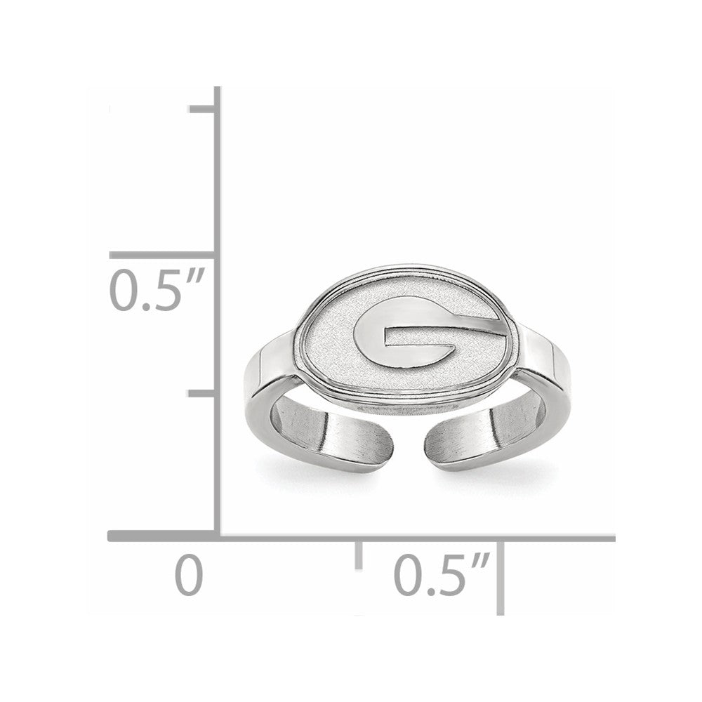 Sterling Silver Rhodium-plated LogoArt University of Georgia Letter G Toe Ring