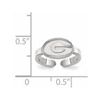 Sterling Silver Rhodium-plated LogoArt University of Georgia Letter G Toe Ring