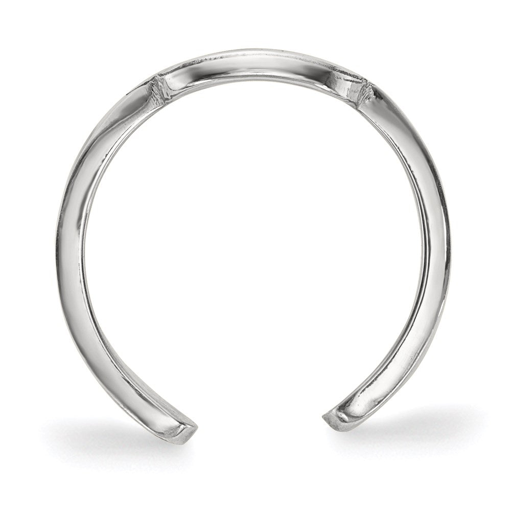 Sterling Silver Rhodium-plated LogoArt University of Iowa Hawk Toe Ring